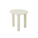 Table d'appoint J-Line Bali en bois blanc sur une table en verre