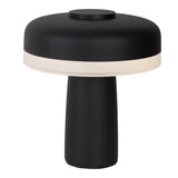 «PilU" de la tablette sans fil, 16,5 cm de haut, au-dessus de Ø de 15 cm, métal en noir, plastique blanc, LED intégrée, 280 lumens, dimmable par capteur tactile, blanc chaud blanc