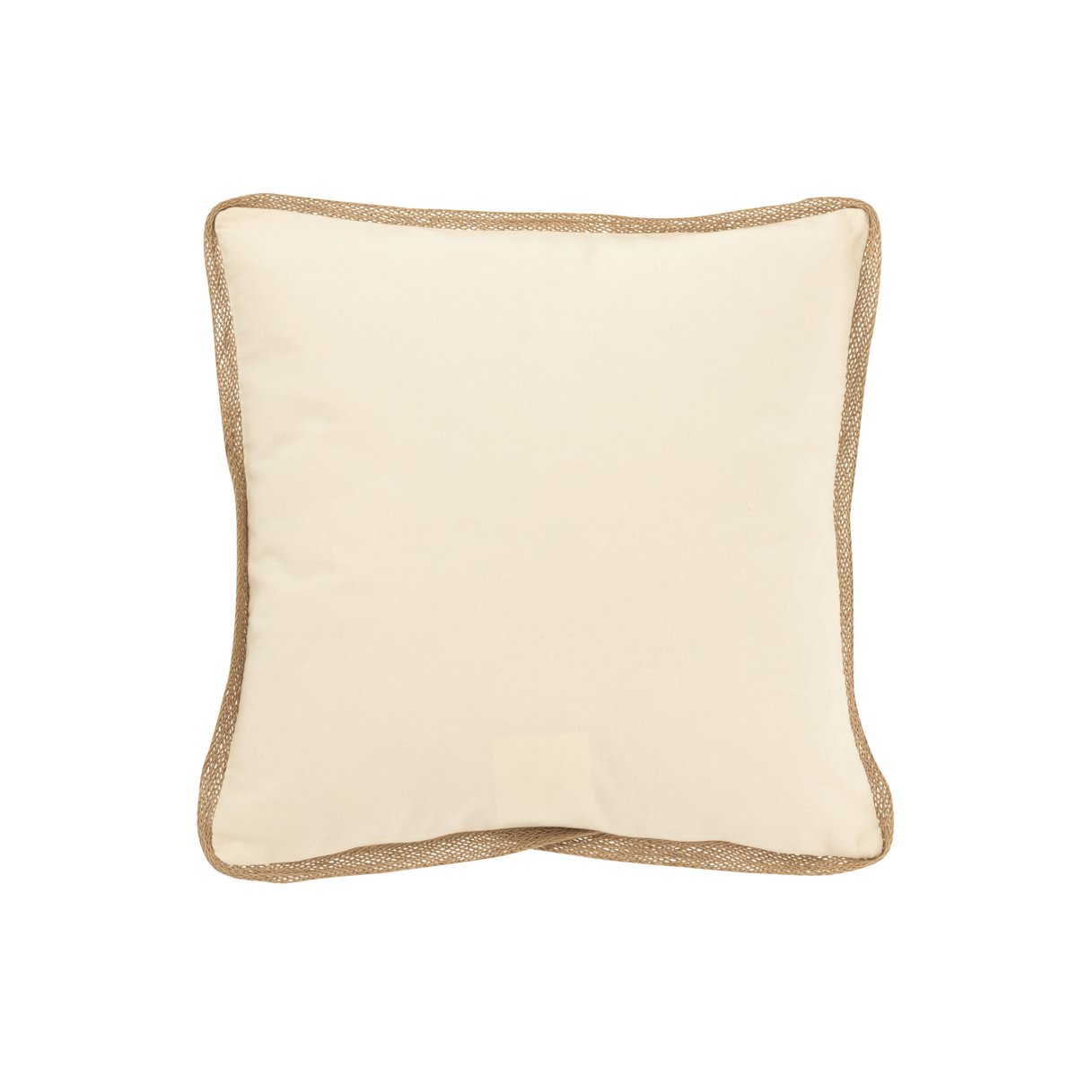 Coussin carré Palmiers J-Line en coton crème/beige, vue avant