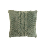 Coussin J-Line Tricot Tresse Coton Lavé Vert - vue avant