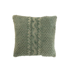 Coussin J-Line Tricot Tresse Coton Lavé Vert - vue avant