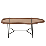 Table basse J-Line Zig en verre, vue de face