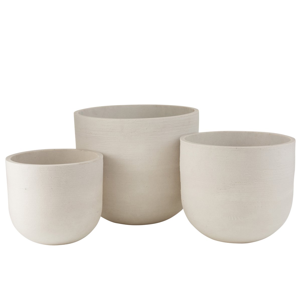 J-Line Flowerpot Round en céramique blanche, design moderne et élégant