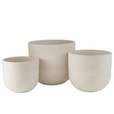 J-Line Flowerpot Round en céramique blanche, design moderne et élégant