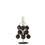Détail du sapin de Noël en verre noir J-Line, boules et finition