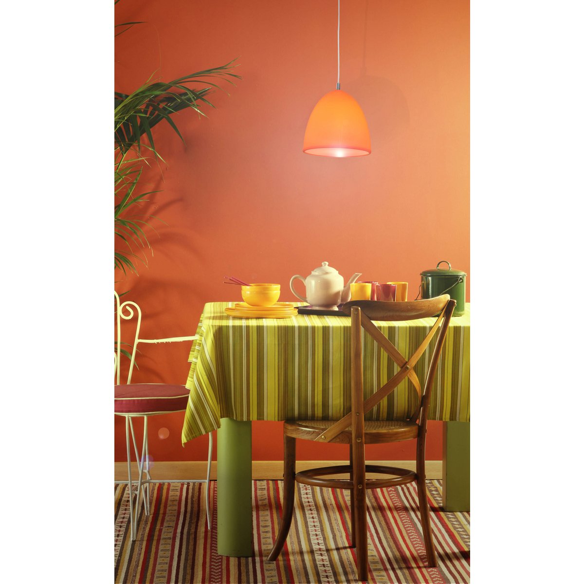Lampe à pendentif en silicone "Catinus" Ø 25cm, en silicone orange, E27