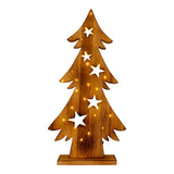 Fir de sapin en bois à LED, en bois de pin naturel avec des LED fixes, 70 cm de haut, décoration de Noël pour l'extérieur