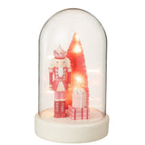 Cloche Casse-Noisette J-Line en blanc et rose avec LED