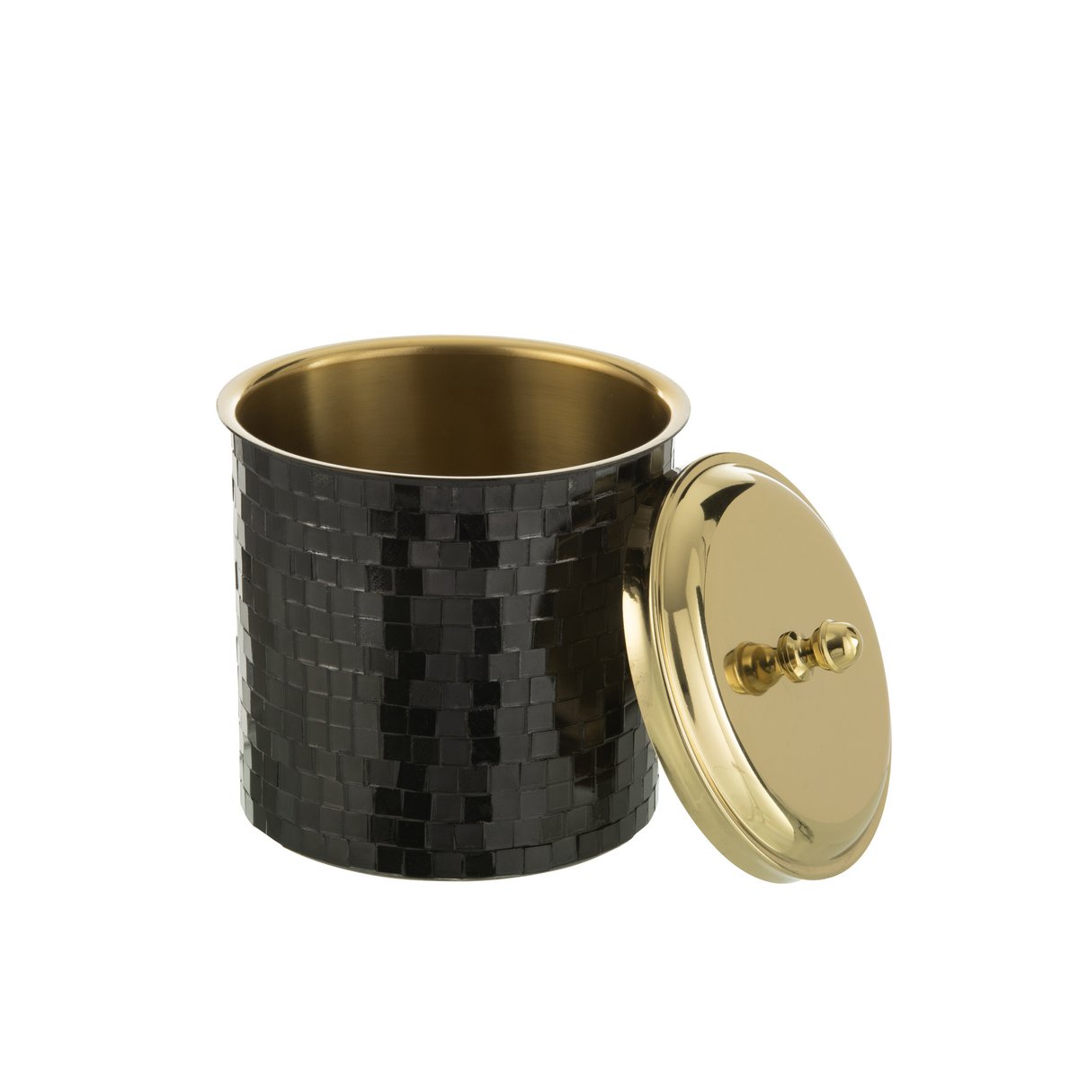 Seau à glace J-Line en inox noir, élégant et fonctionnel pour vos soirées.