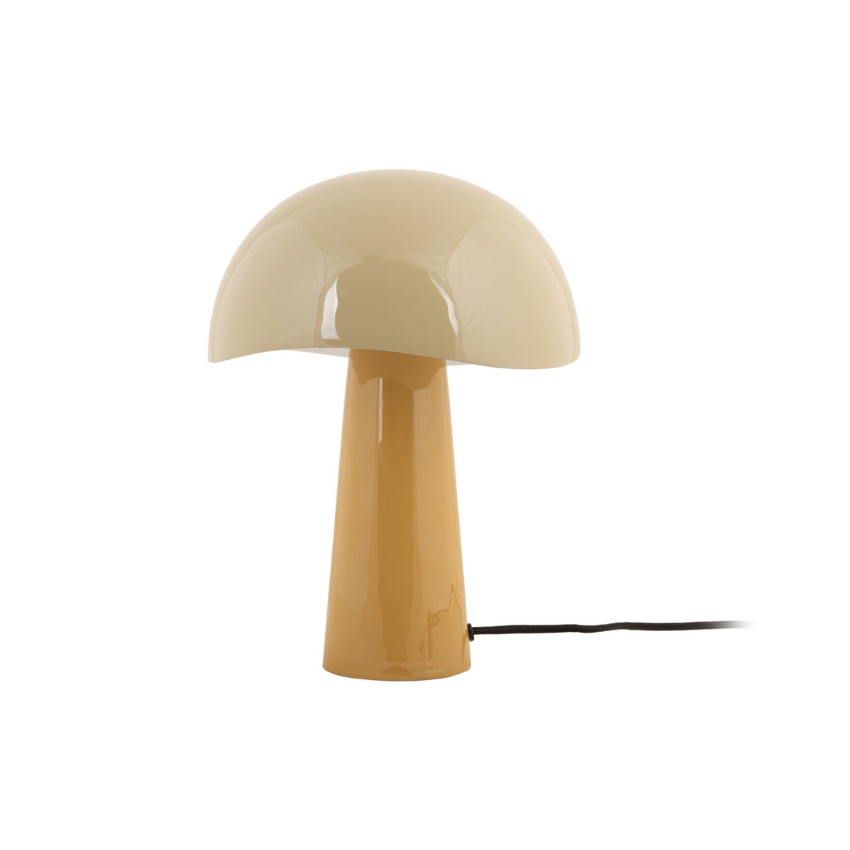 Lampe de table Grato de Leitmotiv en jaune, vue de face.