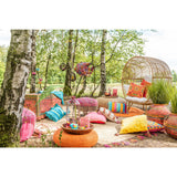 Chaise longue J-Line Ovale en métal naturel avec coussin décoratif