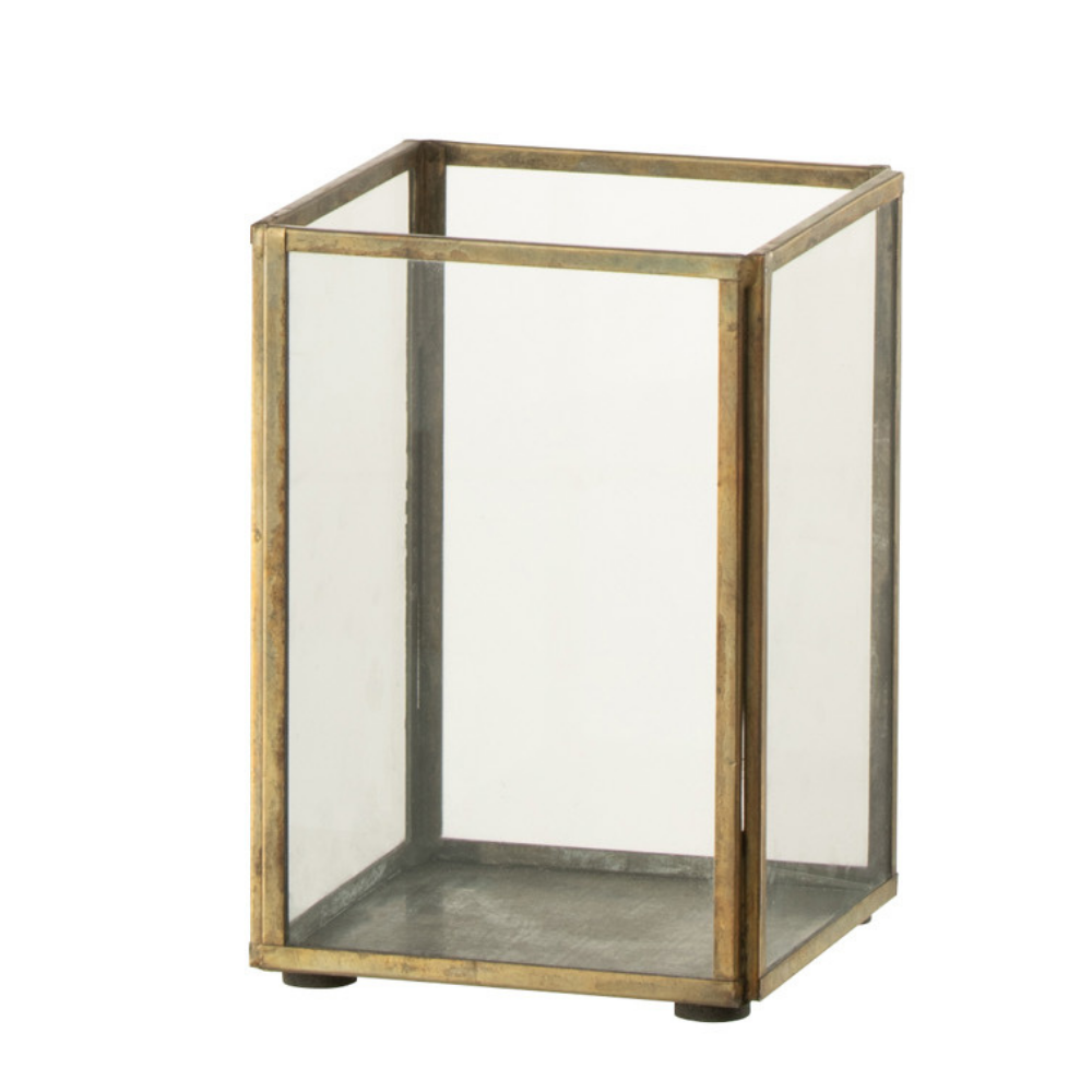 Bougeoir J-Line en verre et métal bronze, élégant et raffiné