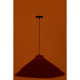 Détail du design en rotin de la lampe suspendue J-Line