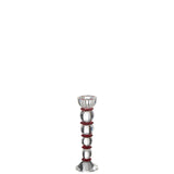 Bougeoir Annie en cristal rouge et transparent, vue de face