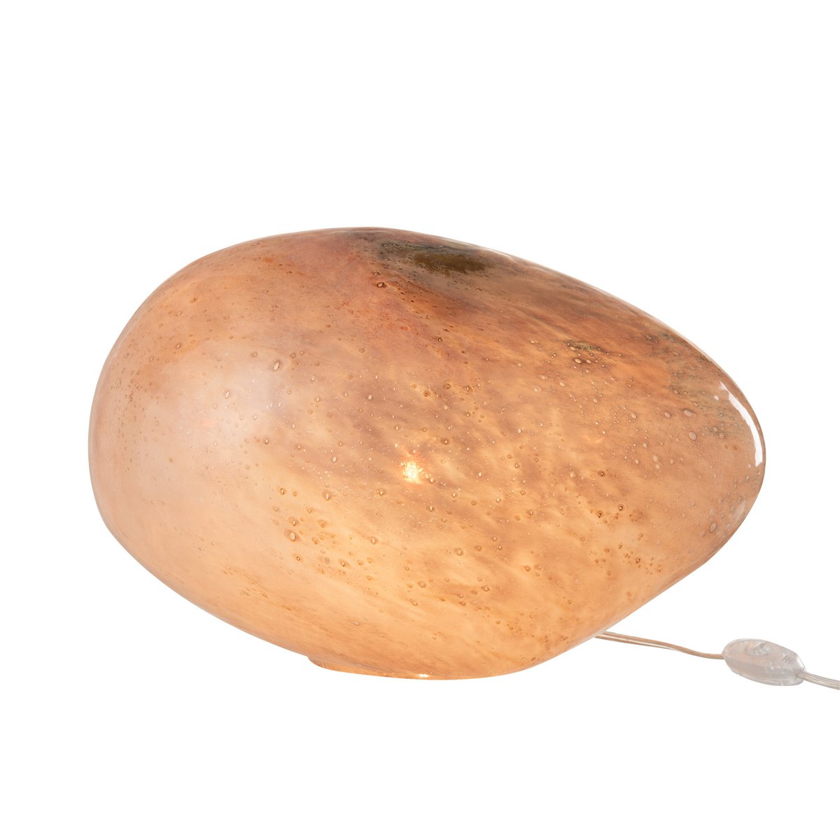 Lampe Dany Oval J-Line, détail du verre rose