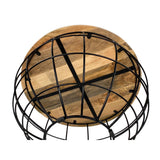 Table basse ronde durable Lexington ø 75 cm treillis métallique fil métallique table de salon en bois massif