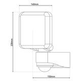 Lampe murale externe LED "Jaro" avec détecteur de mouvement à 360 °, en plastique en anthracite, avec LED intégré
