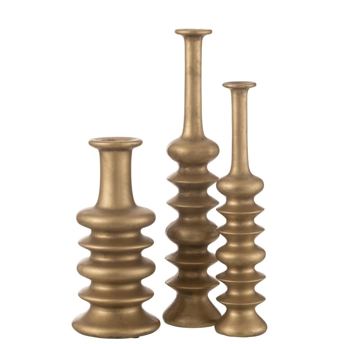 Détail du vase Nebu, finition dorée et design contemporain