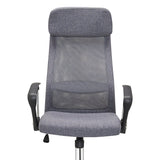 Détail du rembourrage ergonomique de la chaise grise