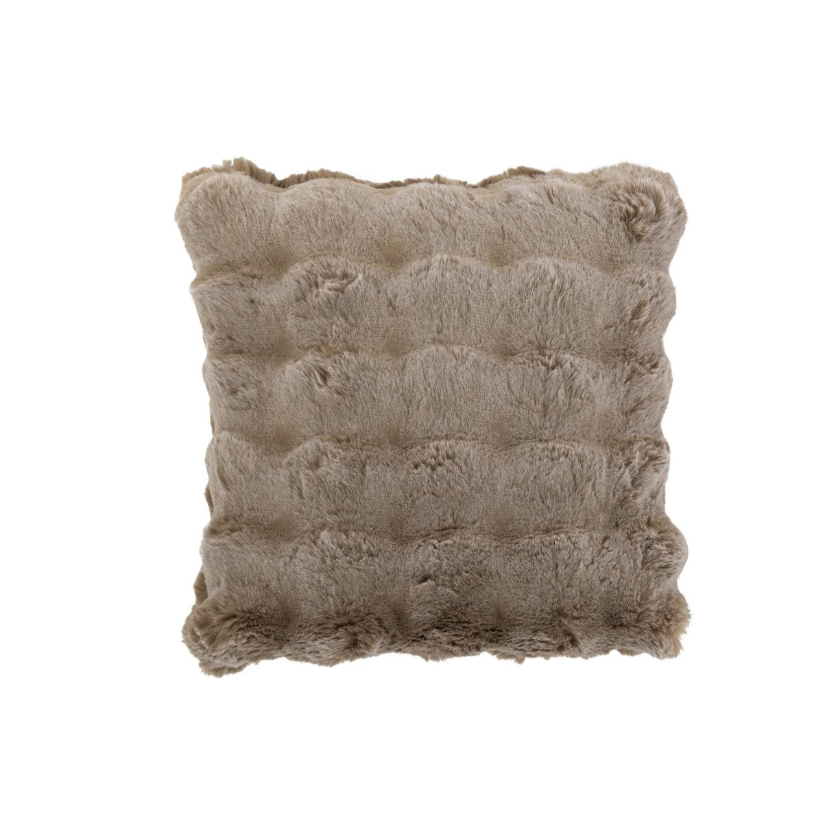 Coussin Wave Taupe de J-Line, élégant et moderne, vue de face.