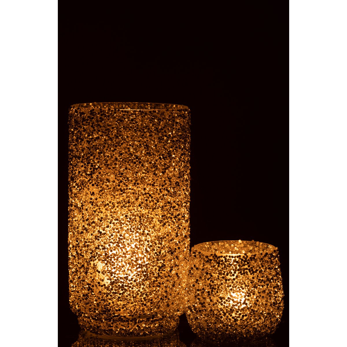 Vue latérale de la lanterne J-Line Glitter, design classique