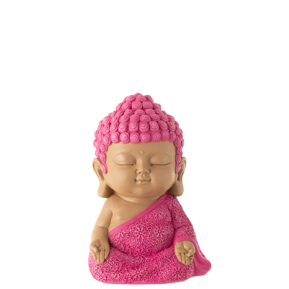 Figurine J-Line Moine Zen sur étagère - décoration élégante