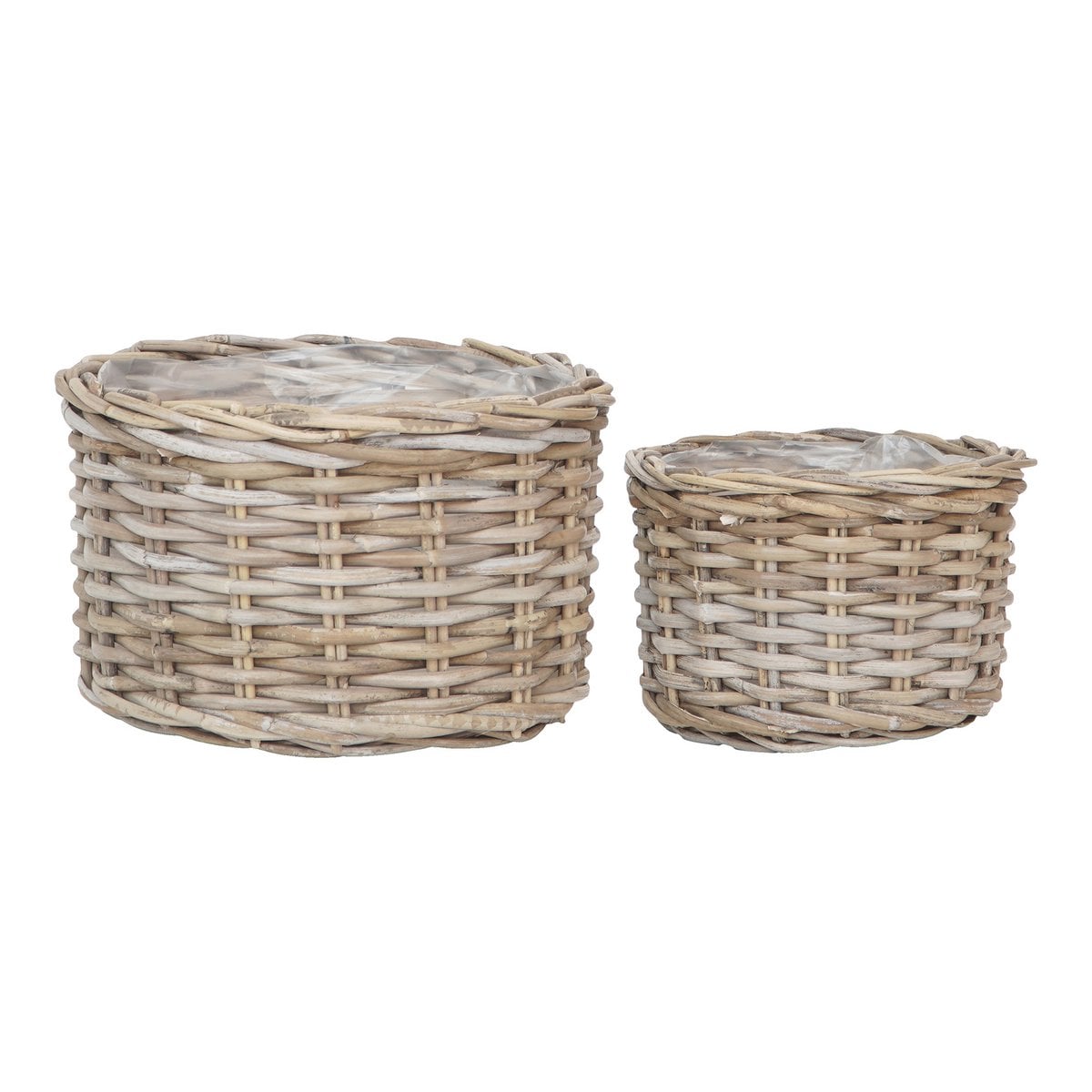 Lot de 2 paniers Kalak en rotin naturel, style bohème et rustique