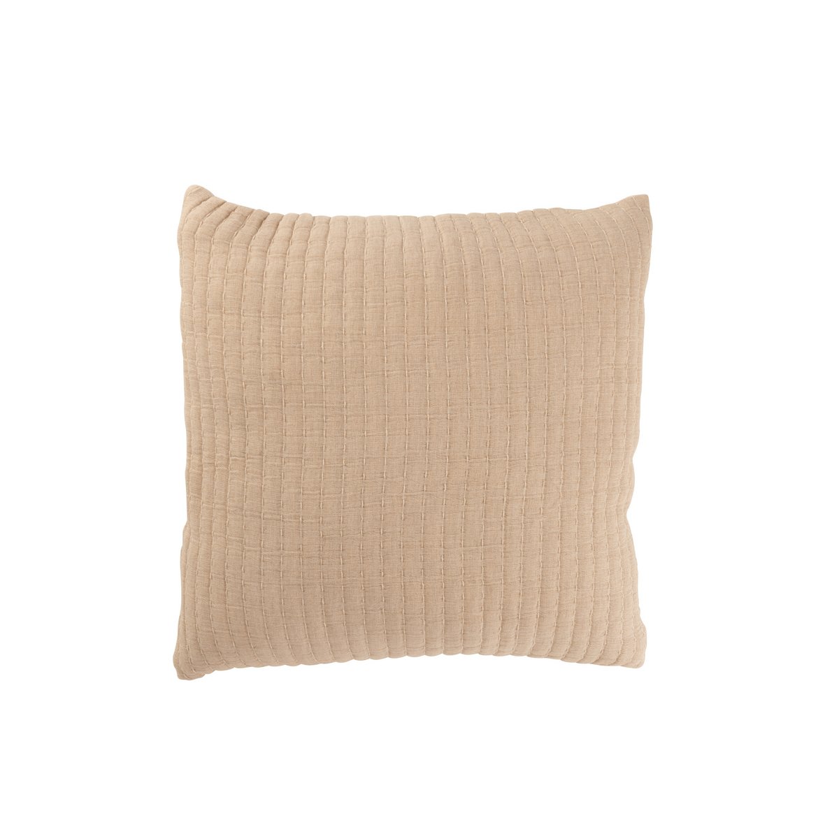 Coussin Teddy Rayures Beige - Détail des coutures et texture