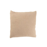 Coussin Teddy Rayures Beige - Détail des coutures et texture