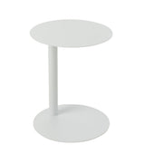 Table d'appoint J-Line ronde en métal blanc, vue de face