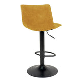 Ensemble de deux chaises de bar Middelfart en velours jaune
