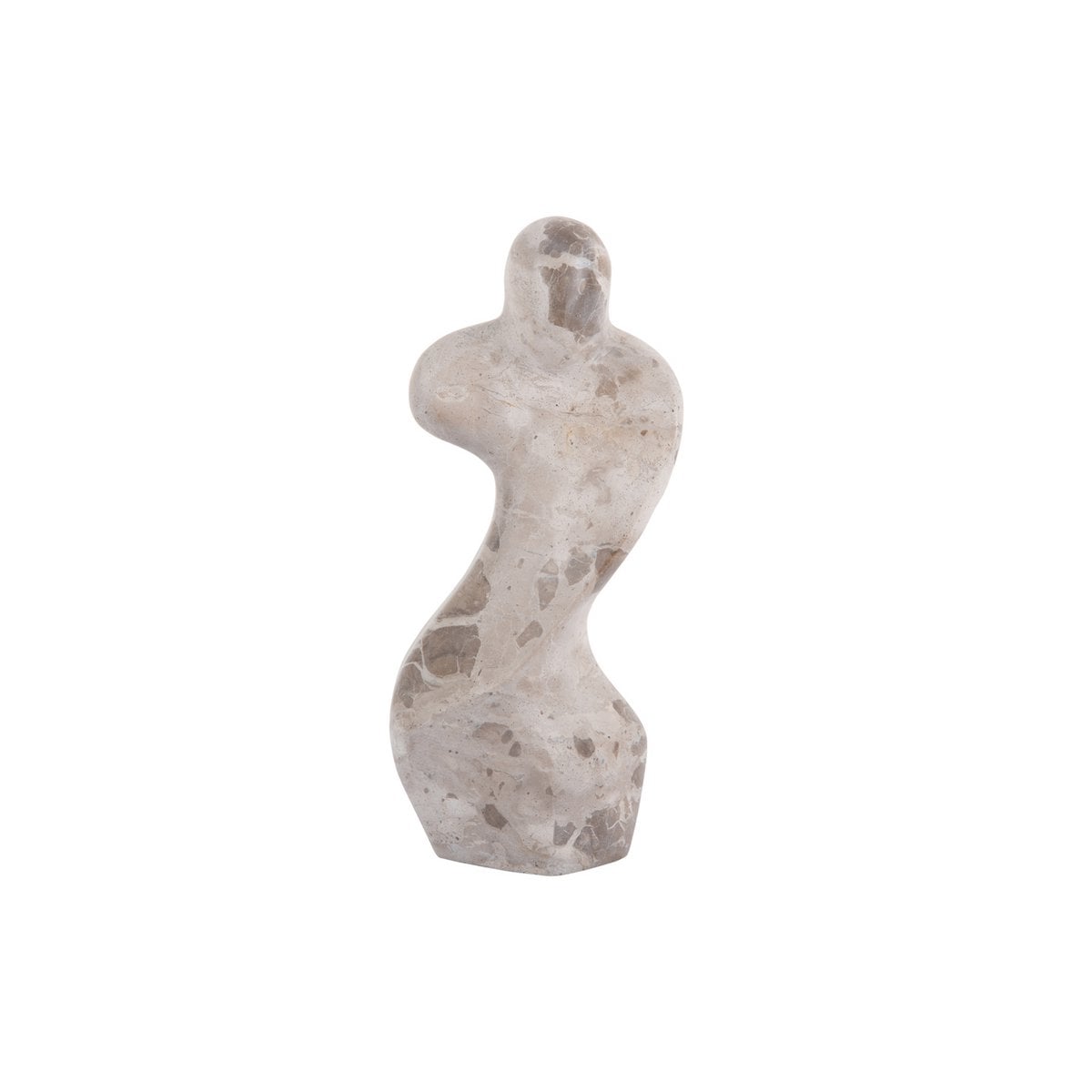 Statue Femme Abstraite en marbre marron vue de face