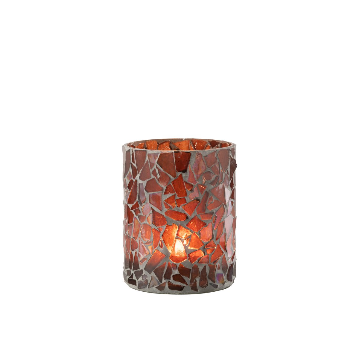 Lanterne Mosaic J-Line en verre marron, vue latérale