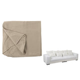 Couverture J-Line et coussins Monaco en lin naturel, vue d'ensemble