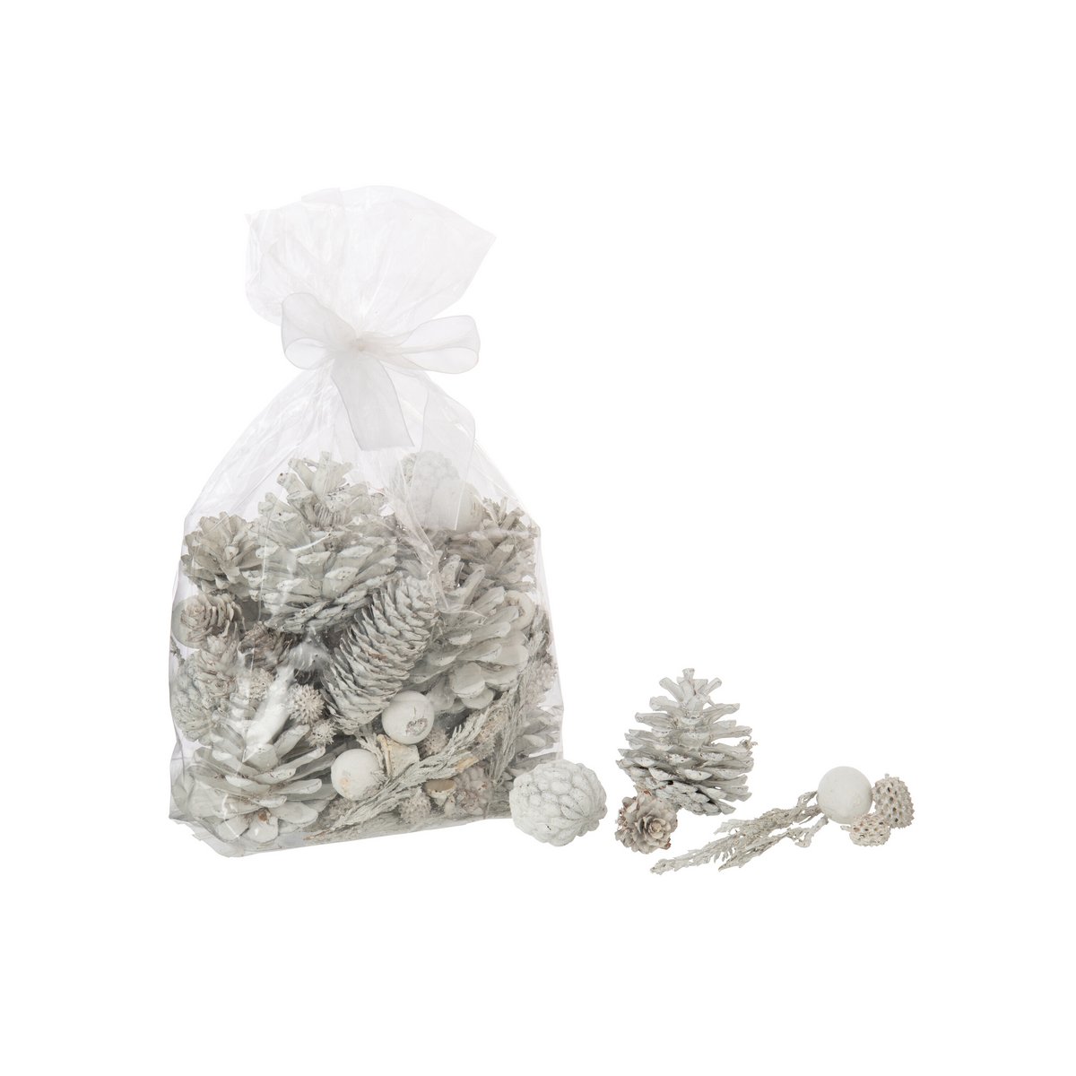 Fleurs sèches Mix J-Line en blanc, élégance naturelle