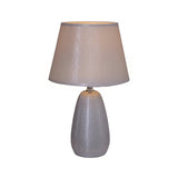 Lampe de table en céramique H: 37 cm "Céramique Simly", lampe de table en céramique, argent, avec douille E14, pour salle à manger, salon, couloir ou bureau, 31 cm de haut
