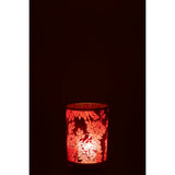 Lanterne J-Line Fleurs rouge sur une table élégante