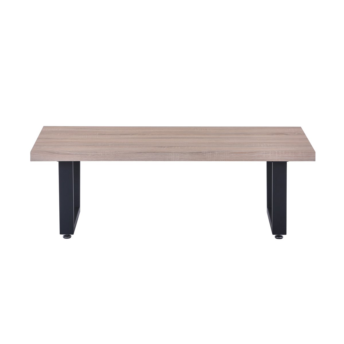 Vue de dessus de la table basse scandinave en chêne clair