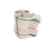 Détail du plaid J-Line, texture polyester et motif à carreaux