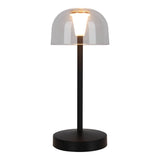 2 Set LED Battery Table Light "Gomba" pour l'extérieur et à l'intérieur, en métal et en plastique en noir, 18,5 cm de haut