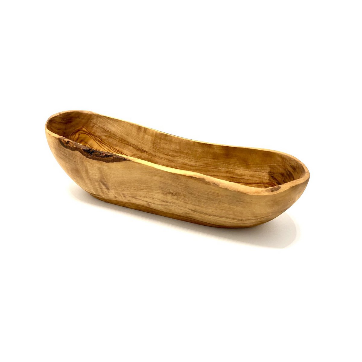 Bol à pain en bois d'olivier rempli de baguettes