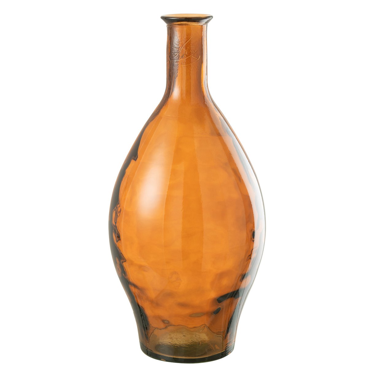 Vase J-Line High en verre marron, présentation sur une table