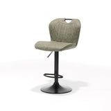 Tabouret de bar Cordoue noire - tissu vert doux