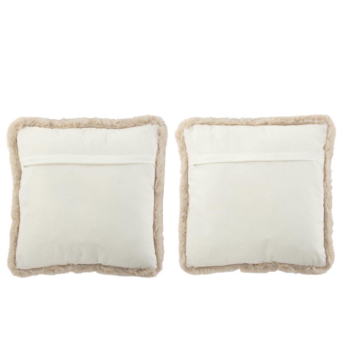 Coussin J-Line en fourrure blanc/beige pour animaux, élégant et confortable.