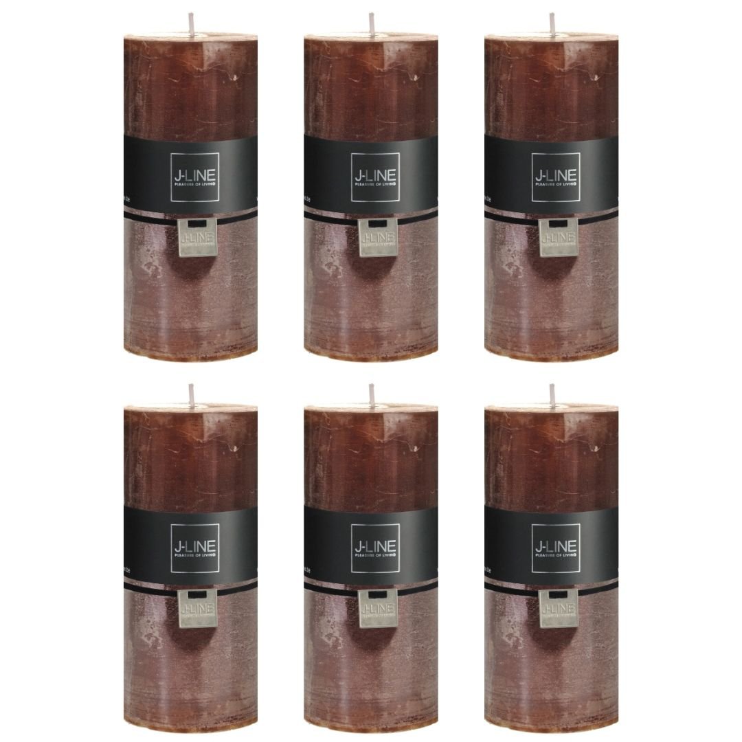 Bougie cylindrique marron J-Line sur fond blanc