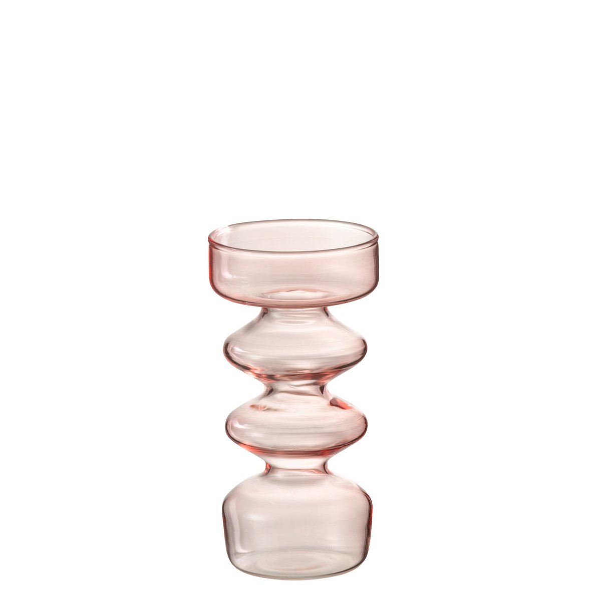 Vase Luna en verre rose, petit format de 14 cm, design moderne