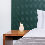 Lampe de table en bambou avec écran en plastique "Shoji", avec cadre en bambou, nature et blanc, environ 32 cm de haut, E14, pour le salon, la salle à manger et le bureau