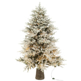 Sapin de Noël J-Line blanc avec neige et 3000 LED illuminé