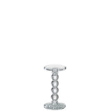 Bougeoir J-Line Drops en verre transparent, vue de face