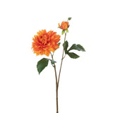 J-Line Dahlia Elise en polyresine orange, décoration florale élégante